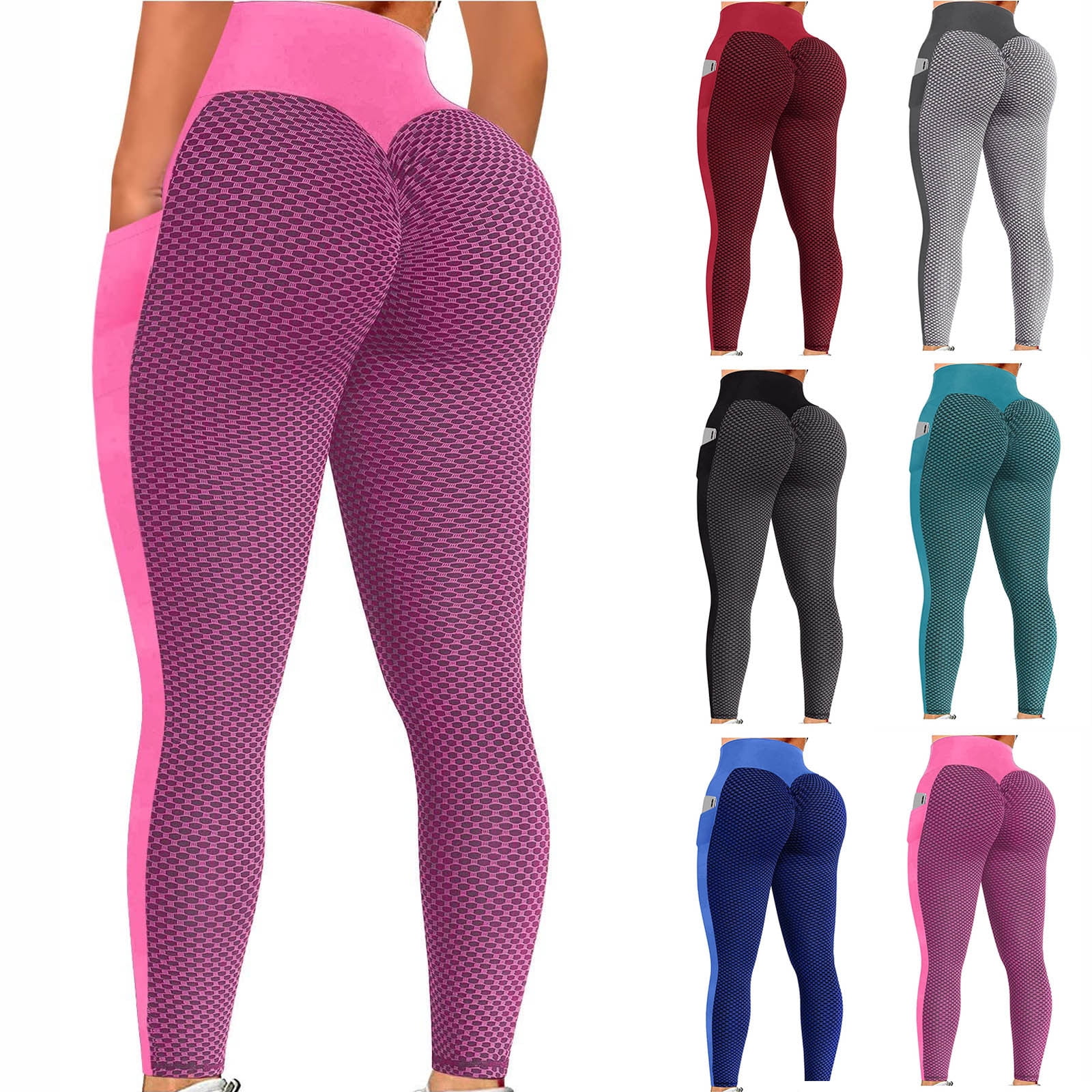 VEKDONE 2024 Clearance Womens High Waisted Seamless Workout Leggings Butt  Lifting Gym Yoga Pants Booty Scrunch Tummy Control Ruched Tights 