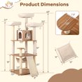 thumbnail image 3 of Gymax 68'' Large Cat Tower w/ 3 Padded Perches Condo Sisal Scratching Posts & Ramp, 3 of 10
