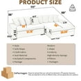 thumbnail image 2 of 111'' Modern Sectional Sofa, L-Shaped Corduroy Couch with Right Chaise Daybed, Extra-Wide Oversized Lounge, 8 Pillows, Corner Sofa Set for Living Room, Apartment, Office, Hotel, Bedroom, Grey, 2 of 9