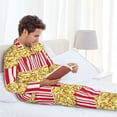 thumbnail image 6 of Balery Popcorn Pattern Pajama Sets for Men Long Sleeve 2 Piece Sleepwear Loungewear Sets Soft PJ's with Pockets Long Sleeve Comfy Pj Sets-X-Large, 6 of 7