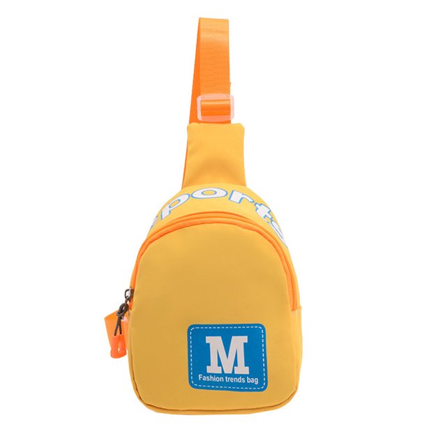 Bolsa de pecho para niños a la moda, bandolera con letras de lona, sencillo para niños (amarillo) Ndcxsfigh Para Estrenar