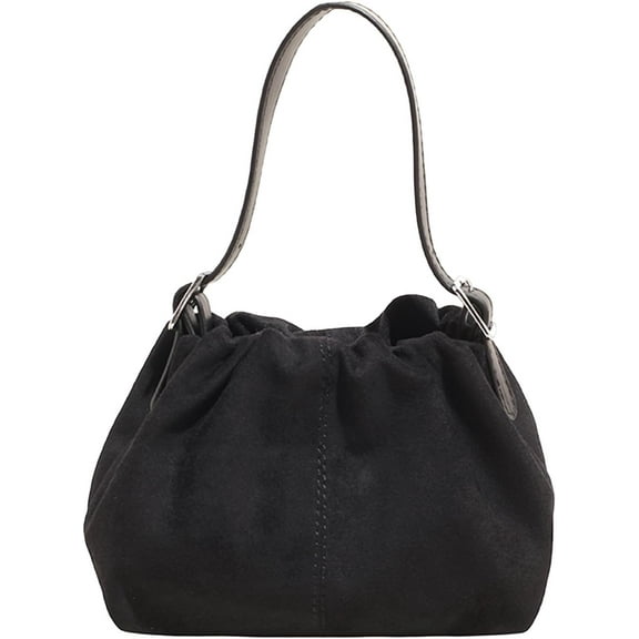 SPEKSEE Faux Suede Shoulder Bags Vintage Crossbody Bag Pleated Handbag Underarm Bag for Women Party