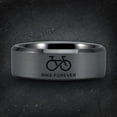 thumbnail image 2 of Silver Tungsten Bike Forever Ring, 2 of 7