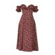 thumbnail image 2 of de con estampado floral dulce para mujer, hombros descubiertos, cuello en V, derrames laterales , atuendos casuales L Yinane Vestido estampado floral, 2 of 7