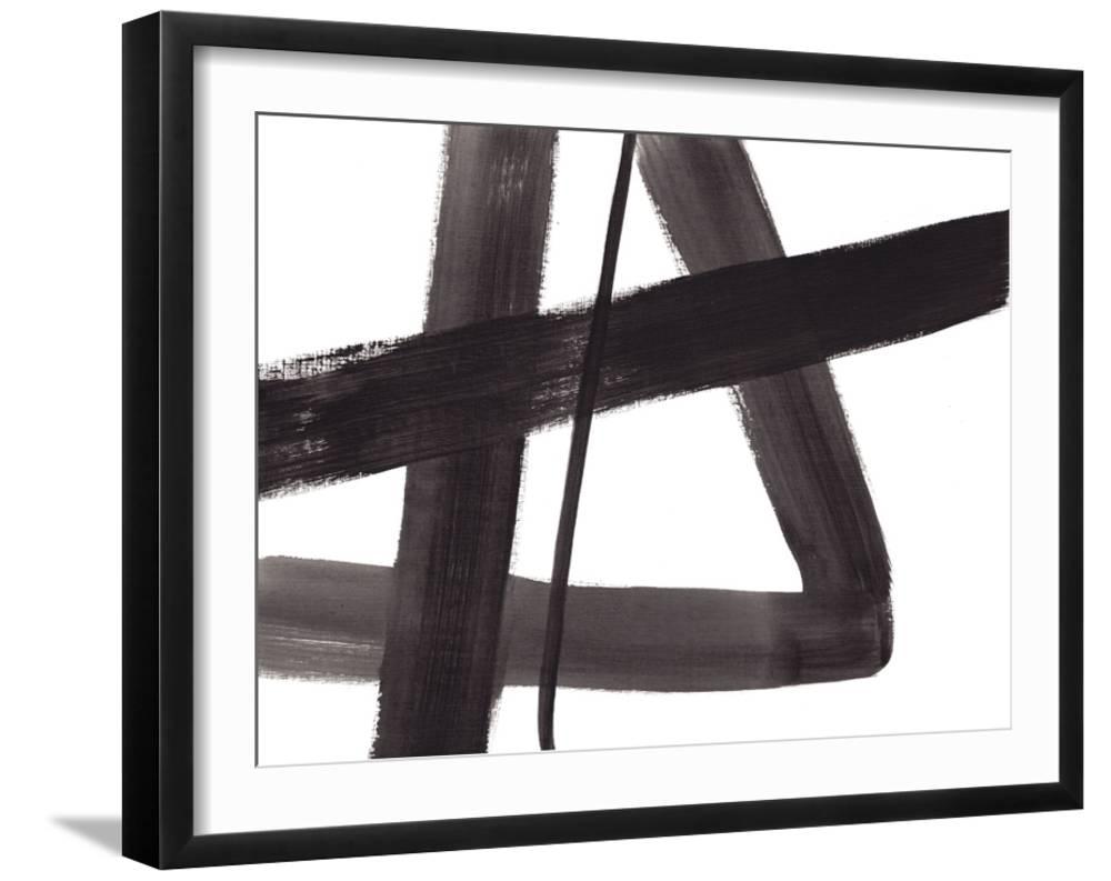 Black and White Abstract Painting 5, Abstract Framed Art Print Wall Art