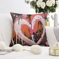 thumbnail image 3 of Valentine's Day Pink Black Heart Throw Pillow Covers 20"x20", Set Of 2, Linen Study Sofa Cushion Cover Indoor Living Room Home Decor, 3 of 7