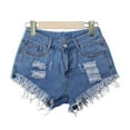thumbnail image 4 of Timegard Denim Shorts for Women Plus Size High Waisted Ripped Hole Streetwear Summer Jean Shorts Stretch, 4 of 6