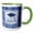 Green/White, variant on 3drose, Graduation Cap, Diploma, Faded Dots, Blue Frame, Jewels, 2018, Blue, 11oz Two-tone Yellow Mug