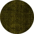 thumbnail image 1 of Ahgly Company Machine Washable Indoor Round Abstract Yellow Modern Area Rugs, 6' Round, 1 of 4