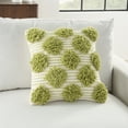 thumbnail image 4 of Mina Victory Life Styles Tufted Pom Poms 18"X18" Lime Indoor Throw Pillow, 4 of 6