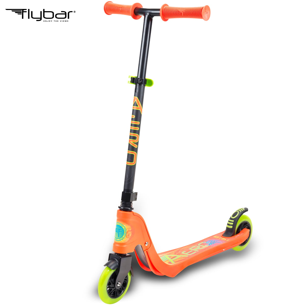 Flybar Aero Micro Kick Scooter for Kids Pro Design with 2 Electric LED Wheels, 
