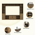 thumbnail image 5 of ChVans 103" Rustic TV Farmhouse Wall Unit Entertainment Center for TVs up to 80", Large Wall Unit TV Stand with Bookshelves, Charging Station & Sliding Barn Door Cabinets, Brown Oak, 5 of 8