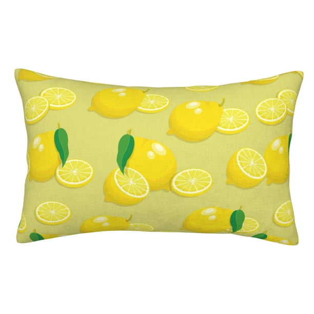 Fotbe Bright Lemons Funda de Almohada Decorativa Estilo Occidental, Lujo en Algodón, Fundas para Almohadas King, Cojín Estampado para Decoración del Hogar-14"x20"