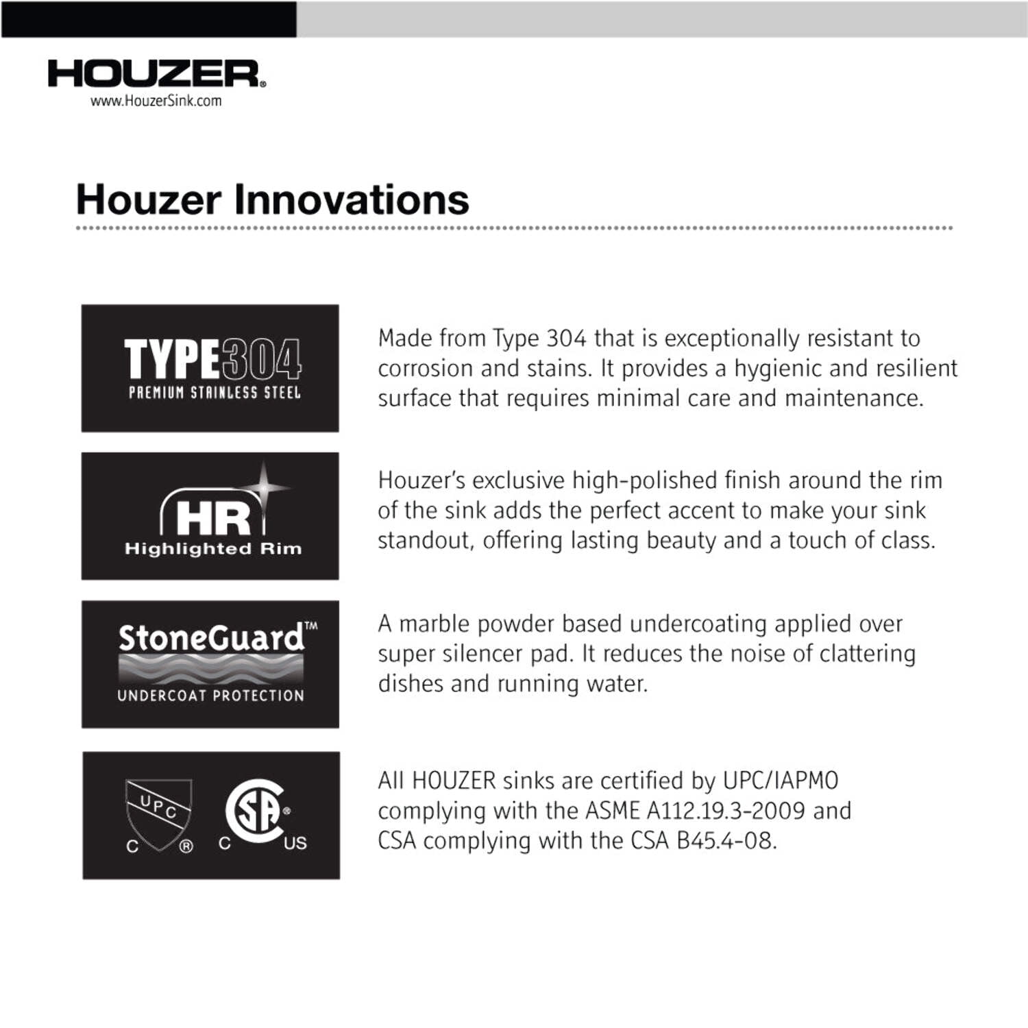 Houzer Premier 41 in Stainless Steel Topmount 4-hole Triple Bowl Kitchen Sink with Strainer - PGT-4322-1