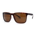 thumbnail image 2 of Mens Rectangular Minimal Horn Rim Sporty Gentlemanly Sunglasses Tortoise - Brown, 2 of 4