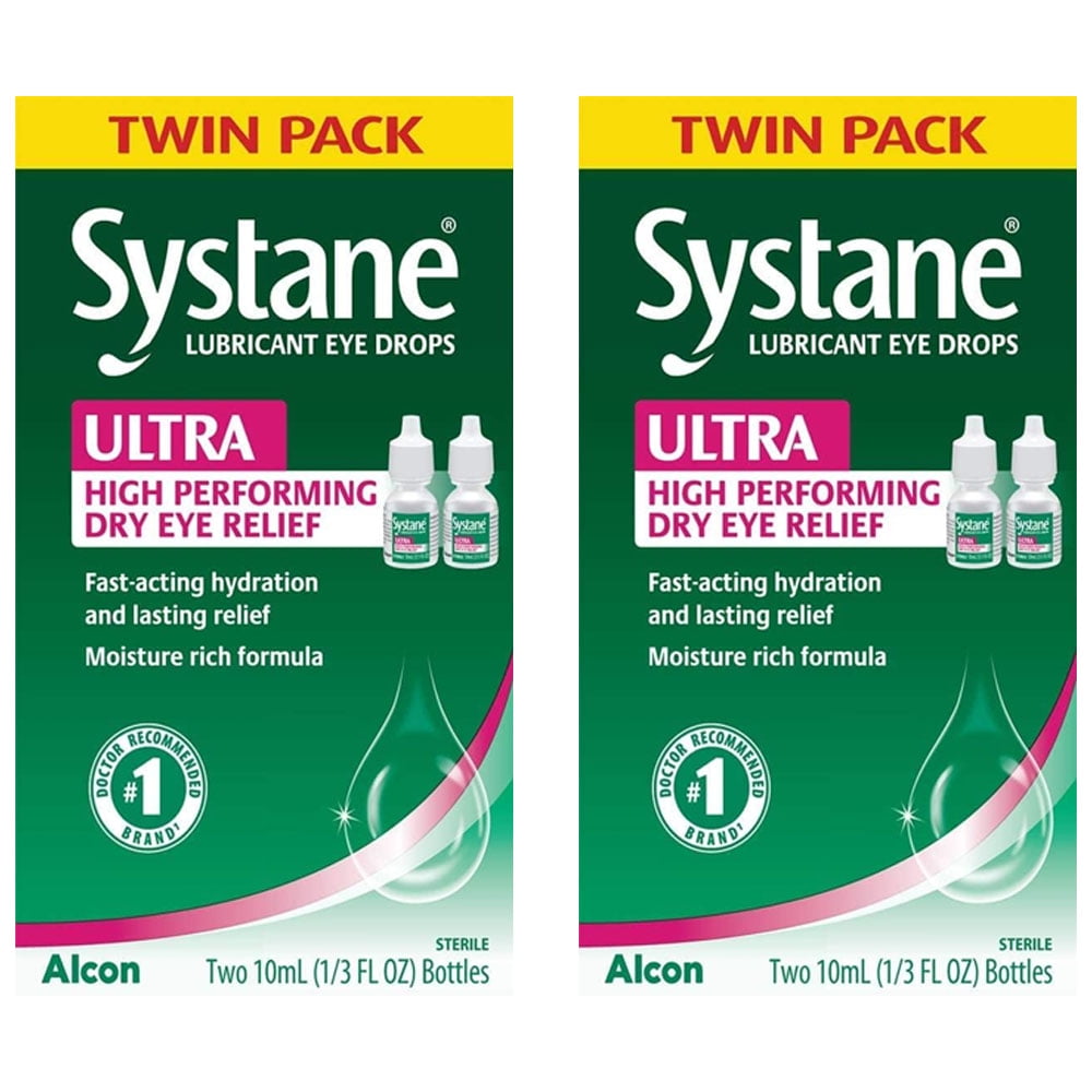 Systane Ultra Dry Eye Care Symptom Relief Eye Drops, Twin Pack 2Pack