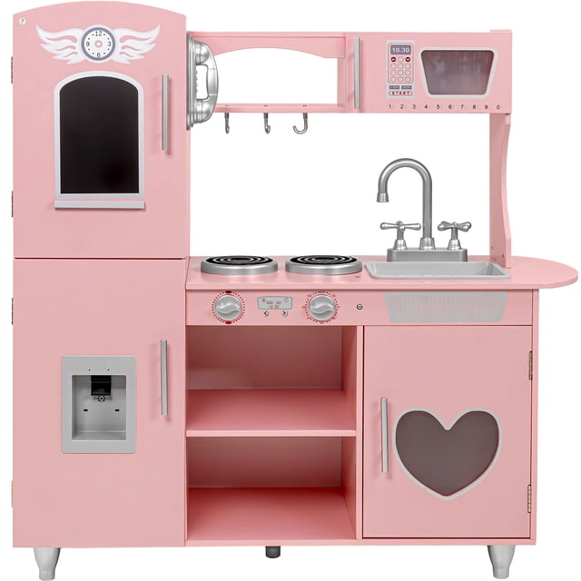 Cocinita de Madera Little monkey juguete cocina Grande Rosa para Niñas
