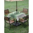 thumbnail image 4 of Outdoor Tablecloths with Umbrella Hole & Zipper, Sage Green Grey Ombre 54x54 Inch Square Tablecloths, Farmhouse Gradient Minimalist Waterproof Table Cloth, Patio/Pool/Picnic Table Covers, 4 of 8