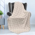 thumbnail image 4 of Floral Soft Flannel Fleece Throw Blanket, Floral Stems and Petals Ornamentation Continuous Knot Circular Form, Cozy Plush for Indoor and Outdoor Use, 60" x 80", Beige Dark Coral, by Ambesonne, 4 of 5