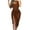 Brown, variant on Women's Tunic Tank Bodycon Dress Solid Color Sleeveless Strap Midi Sundress Side Split Hem Ruch Wrap Cocktail Party Dresses