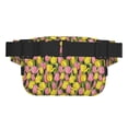 thumbnail image 3 of Fotbe Tulips Flowers Cangurera Cuadrada con Estampado de Doble Capa, Bolsa de Cintura Ajustable Mini para Hombres y Mujeres, 3 of 9