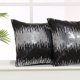 thumbnail image 1 of Funda de almohada de lentejuelas JAMW 40*40 cm negro y plata juego de 2 Sencillez, 1 of 5