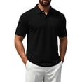 thumbnail image 4 of OIOLOYJM Mens Polo Shirts Short Sleeve Quick Dry Golf Shirt Athletic Business Work T-Shirt Workout Running Lightweight Top Black L, 4 of 5