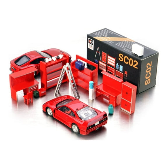 DIY Model Garage Parking Lot 1/64 Model Scene Display Furniture Tools for Collection