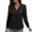 Black, variant on Chic Casual Tee for Women Fashion Women's V-Neck Long Sleeve Casual T-shirt Tops Solid Blouse Women's Solid Fashion Loose Airy Daily Blouse