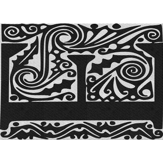 Ahgly Company Indoor Rectangle Patterned Night Black Area Rugs, 2' x 4'