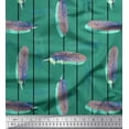 thumbnail image 1 of Soimoi Brown Heavy Canvas Fabric Stripe Feather Fabric Prints By Yard 58 Inch Wide, 1 of 3
