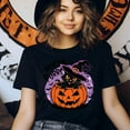 thumbnail image 4 of Hocus Purrcus Cat Shirt for Adults, Funny Witch Pumpkin Graphic Tee, White, Size L, 4 of 6