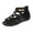 Black, variant on Women's Gladiator Crisscross Sandals Cut-Out Back Zip Flat Breathable Summer Footwear Black 35