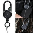 thumbnail image 6 of Callipe Retractable Keychain with Compass Steel Wire Carabiner Badge Reel Holder Clip Key Ring Heavy Duty Outdoor Camping Climbing Anti-lost Buckle, 6 of 7