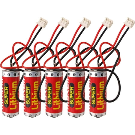 

(5 Pack) 3.6V ER10/28 ER10280 Lithium Replacement Battery for Mitsubishi FX2NC-32BL Battery with Plug