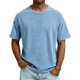 thumbnail image 5 of Ceisia Washed Crew Neck T-Shirt Men's Relaxed Fit Short Sleeve Casual Pullover Top Blue M Gifts, 5 of 6