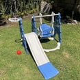 thumbnail image 5 of Set Infantil Resbaladilla, Columpio, Canasta Basket, Tobogan Segos. Color Azul, 5 of 5