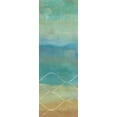 thumbnail image 2 of Coulter, Cynthia 13x32 White Modern Wood Framed Museum Art Print Titled - Abstract Waves Blue Panel II, 2 of 4