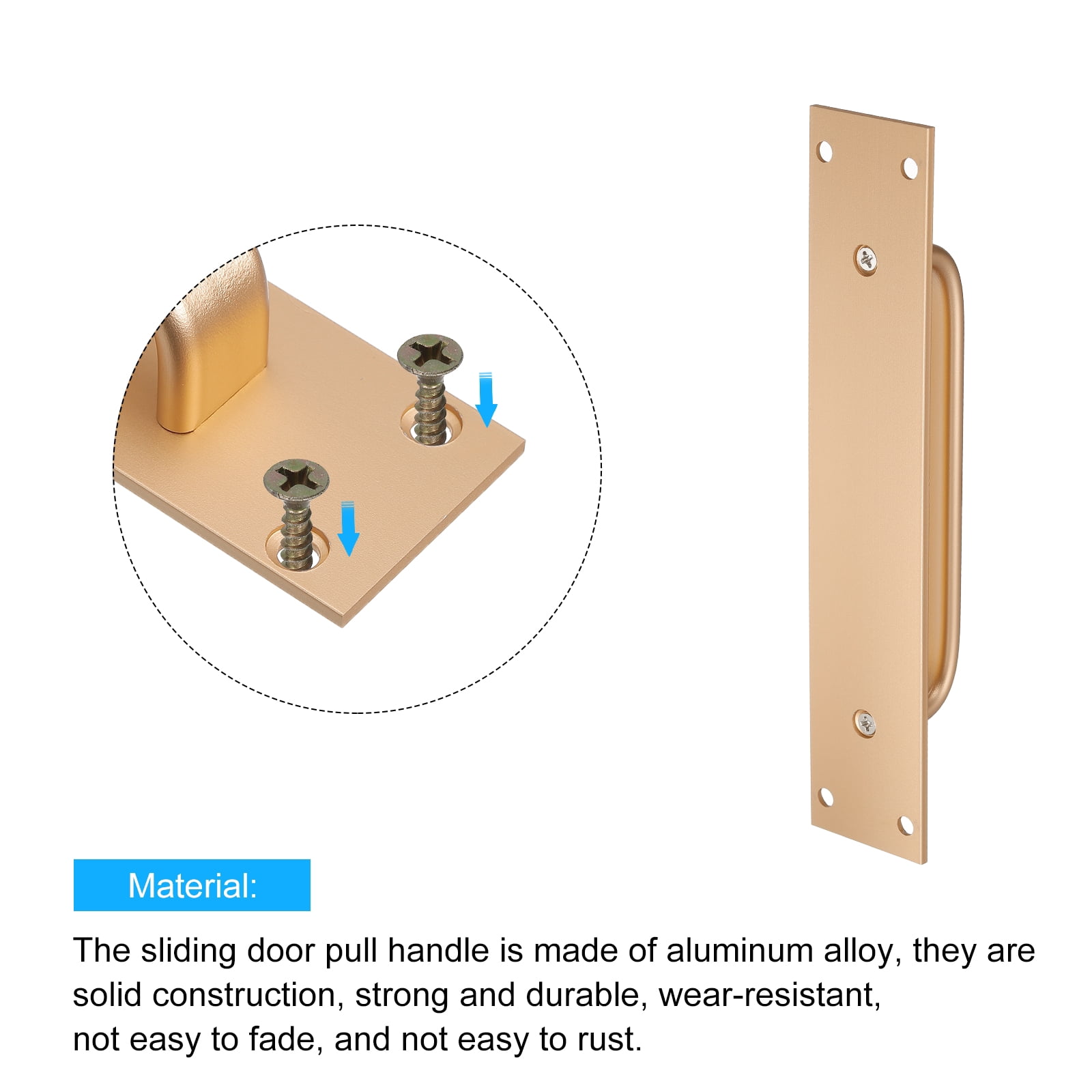 Unique Bargains Sliding Barn Door Handles for Kitchen and Home Use Gold