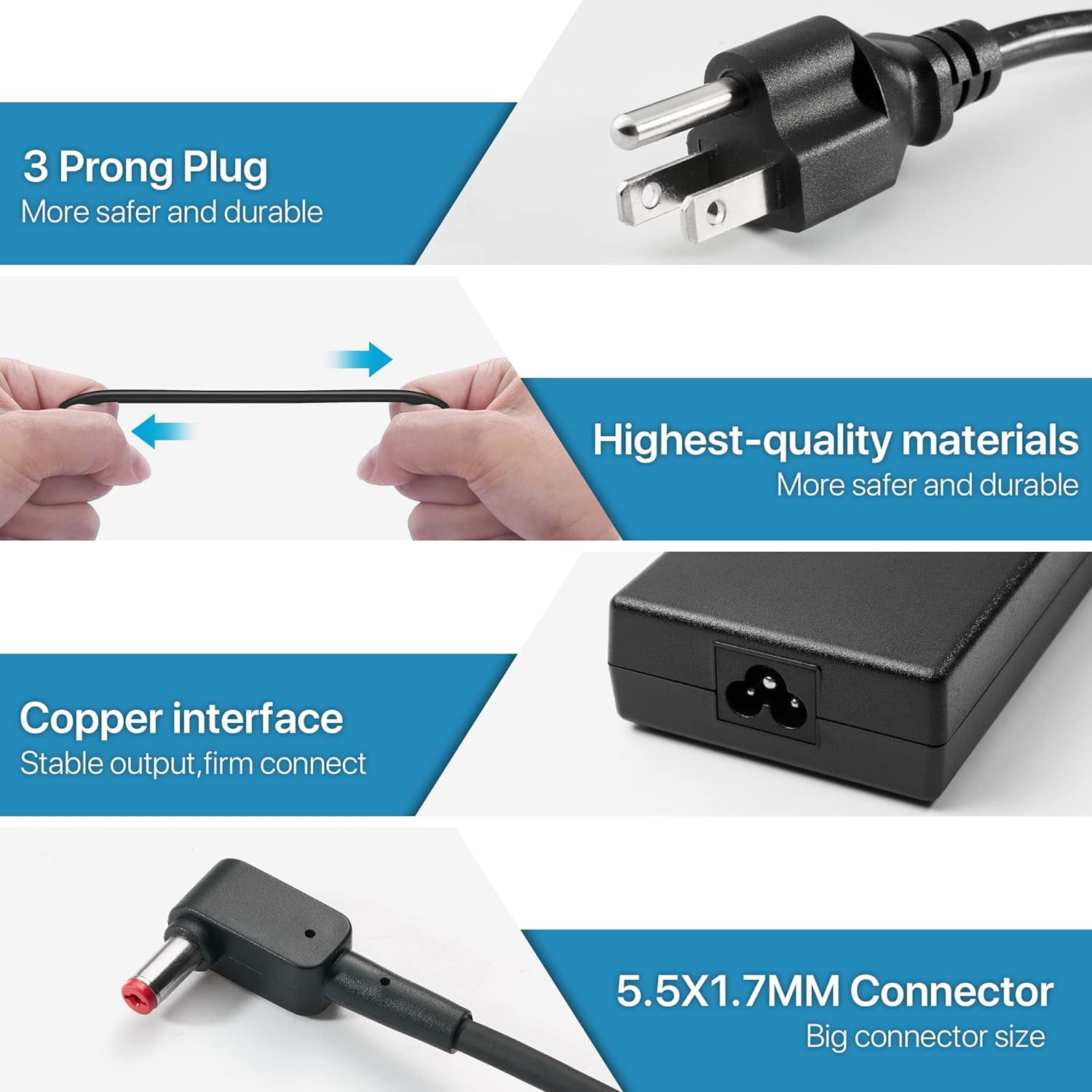 Genuine Acer 180W 19.5V Laptop Charger, Power Supply PC Plug, ADP