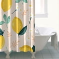 thumbnail image 3 of Cute Lemon Shower Curtain, Vintage Yellow Fruit Floral Print Waterproof Bath Drapes 72x72 Inch Fresh Summer Refreshing Polyester Fabric with 12 Hooks, 3 of 4