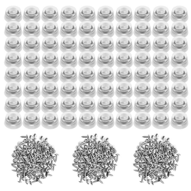 TopPerfekt 120 piezas de patas de goma para tabla de cortar suave transparente con tornillos de acero inoxidable 304 0,31 x 0,59 (HD) que no dejan marcas, agarres finos antideslizantes para muebles, e