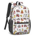 thumbnail image 2 of Fireman and Dalmatian White Pattern 17" Waterproof Oxford School Backpacks for Teens, S-Shape Padded Straps, for School, Travel, Hiking, Camping, 2 of 5