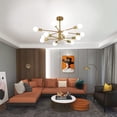 thumbnail image 5 of ZXNYH 6-Light Modern Sputnik Chandelier, Mid Century Black Gold Ceiling Chandeliers,E26 Base,Branch Height Adjustable Pendant Lighting Fixture for Kitchen Island Dining Room Living Room Bedroom, 5 of 8