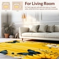 thumbnail image 2 of Flatwoven High Traffic Area Rug, Earthy Tone Butterfly Charm, Non Slip, Stain Resistant, Washable Area Rugs for Living Room, Bedroom(Yellow, 4X6), 2 of 8