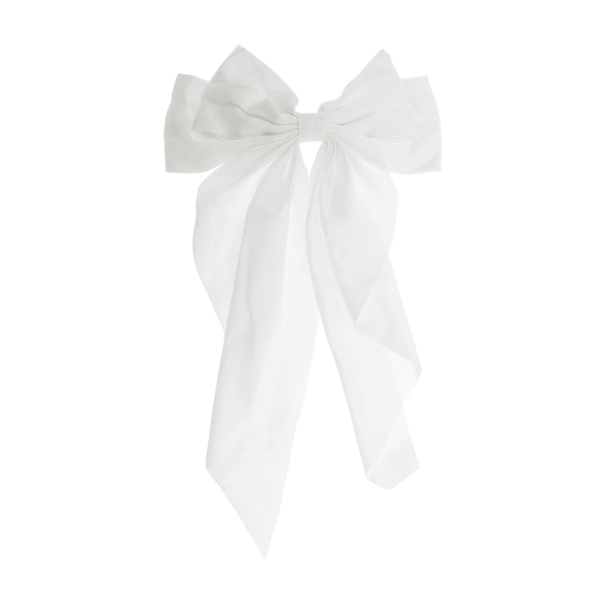 Unique Bargains Women's Bow Ribbon French Barrette Hair Clips White