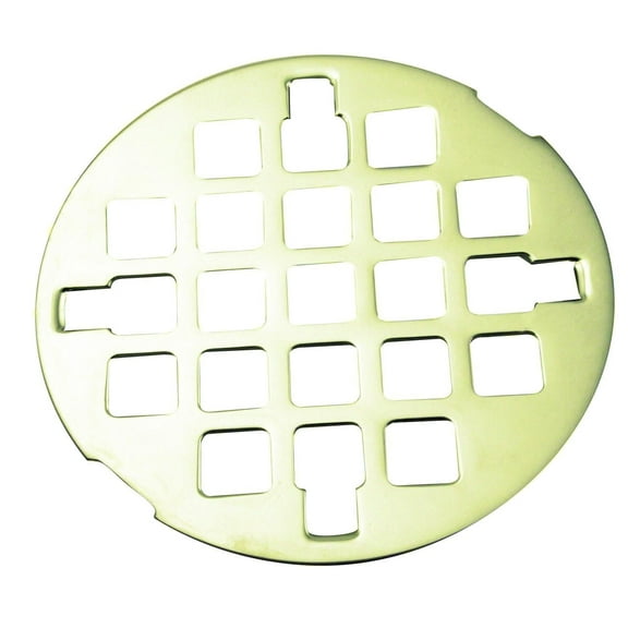 Westbrass D318-03 3-1/4" OD Casper Style Brass Snap-in Shower Grid Drain Cover, Polished Brass