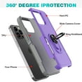 thumbnail image 3 of For iPhone 15,15 Pro,15 Plus,15 Pro Max Case with Screen Protector,Heavy Duty Shockproof Full Body Protective Phone Cover,Built in Rotatable Magnetic Ring Holder Kickstand for iPhone 15 -Purple, 3 of 8