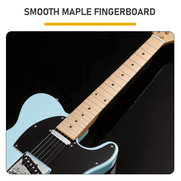Maple Fingerboard Electric Guitar SS Pickup, Transparent Sky Blue