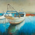 thumbnail image 2 of Atelier B Art Studio 12x12 Gold Ornate Wood Framed with Double Matting Museum Art Print Titled - Fishing Boat, 2 of 4